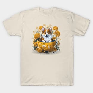 cute corgi is sitting in a tea mug T-Shirt